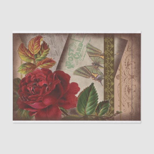  Ephemera Collage Shabby Chic Decoupage Tissuepapier (Voorkant)