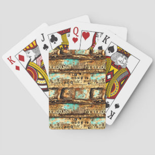 Ephemera Collage van oude bankbiljetten Pokerkaarten