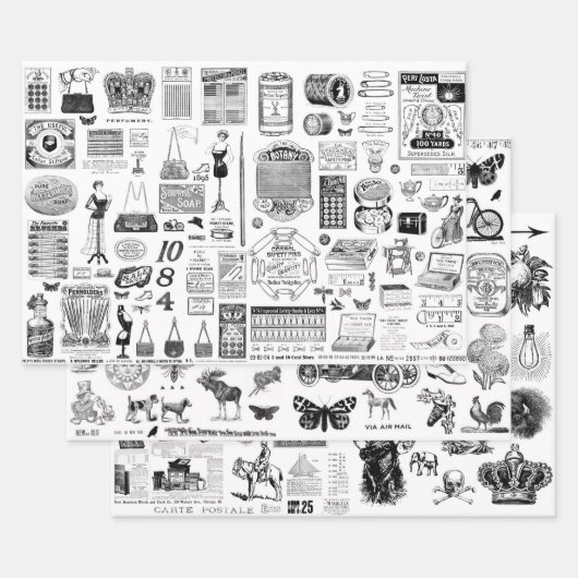 Ephemera Coller des feuilles de papier pour découp (Lot)