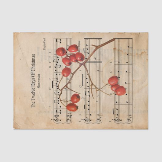 Ephemera De twaalf dagen kerstontkoppeling Tissuepapier (Voorkant)