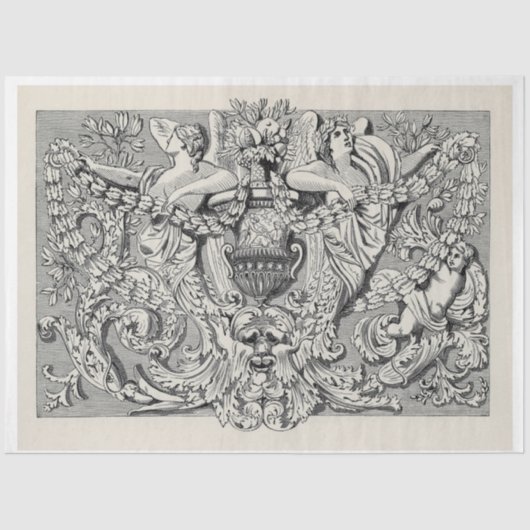 Ephemera Decoupage Antiek Illustratie Tissuepapier (Voorkant)