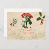 Ephemera  Decoupage Kerstvakantie Briefkaart (Voorkant / Achterkant)