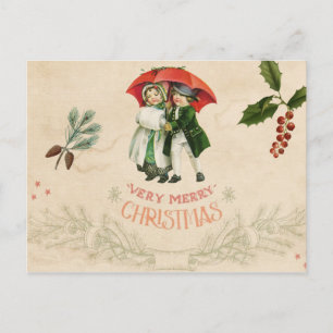 Ephemera Decoupage Kerstvakantie Briefkaart