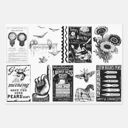 Ephemera Decoupage of Collage Papierbladen Inpakpapier Vel (Voorkant 2)