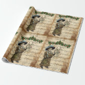  Ephemera Decreet de Kerstkerst Cadeaupapier (Uitgerold)