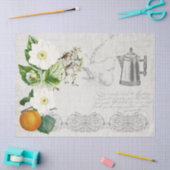 Ephemera Floral Coffee Pot ontkoppeling Frans Tissuepapier (Craft)