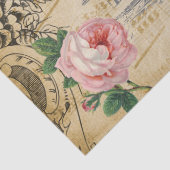 Ephemera Floral Script Bird Decoupage Roos Tissuepapier (Detail)