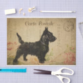 Ephemera Frans Briefkaart Terrier Dog Ontkoppeling Tissuepapier (Craft)