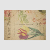 Ephemera Frans Briefkaart Tulip Floral Decoupage