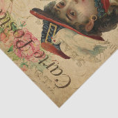 Ephemera Frans Briefkaart Vrouwen ontkoppeling Tissuepapier (Detail)