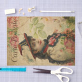 Ephemera Frans Briefkaart Vrouwen ontkoppeling Tissuepapier (Craft)