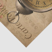 Ephemera Franse Briefkaart Alarm Clock Decoupage Tissuepapier (Detail)