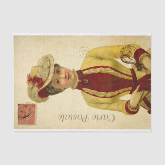 Ephemera Franse fashionable Woman-ontkoppeling Tissuepapier (Voorkant)