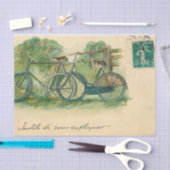 Ephemera French Briefkaart Bicycles Decoupage Tissuepapier (Craft)