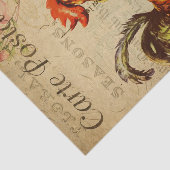 Ephemera French Briefkaart Rooster Decoupage Tissuepapier (Detail)