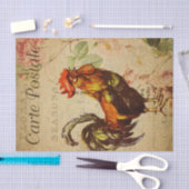 Ephemera French Briefkaart Rooster Decoupage Tissuepapier (Craft)