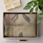 Ephemera French Briefkaart Running Wolf Decoupage Tissuepapier (Geschenk)