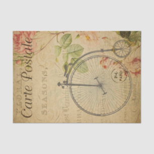 Ephemera French Penny Farthing Bicycle Decoupage Tissuepapier