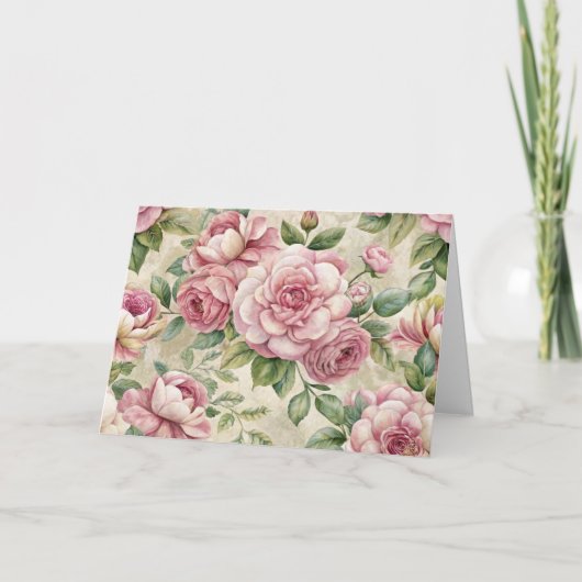   Ephemera Geïnspireerde Bloemen Kaart (Voorkant)