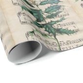 Ephemera Kerstmis Song Jingle Bell Green Cadeaupapier (Rol Hoek)