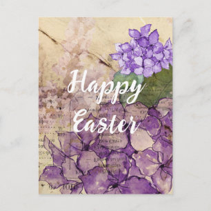  Ephemera Purple Flowers Pasen Briefkaart