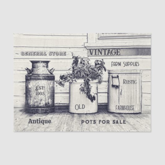  Ephemera Rustic Land Jugs Tissuepapier (Voorkant)