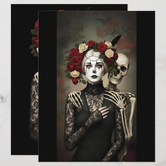 Ephemera Sheet Gothic Rose Queen (Voorkant / Achterkant)