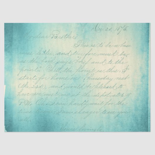 Ephemera Turquoise Paper Series Design 11 Tissuepapier (Voorkant)