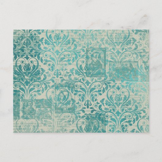 Ephemera Turquoise Paper Series Design 19 Briefkaart (Voorkant)