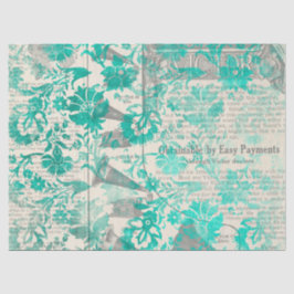 Ephemera Turquoise Paper Series Design 4 Tissuepapier