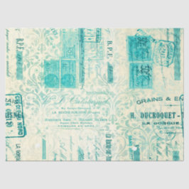 Ephemera Turquoise Paper Series Design 8 Tissuepapier