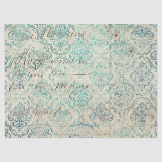 Ephemera Turquoise Paper Series Design 9 Tissuepapier (Voorkant)