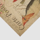 Ephemera Two Weaver Birds Pink Roses Decoupage Tissuepapier (Detail)