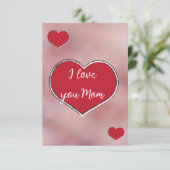 Ephemera vibrant romantic red heart art bedankkaart (Staand voorkant)