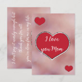 Ephemera vibrant romantic red heart art bedankkaart (Voorkant / Achterkant)