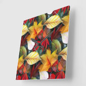 Ephemeral Autumn Foliage in Waterverf Vivid Bold Vierkante Klok (Hoek)