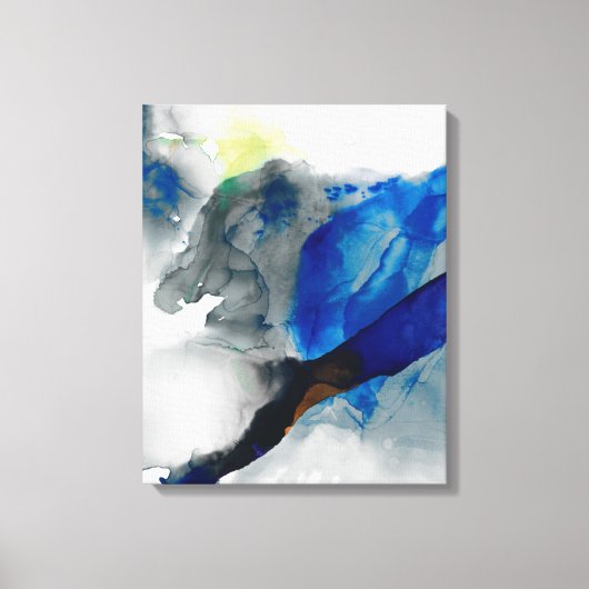 Ephemeral - Blauw & grijs Canvas Afdruk (Voorkant)