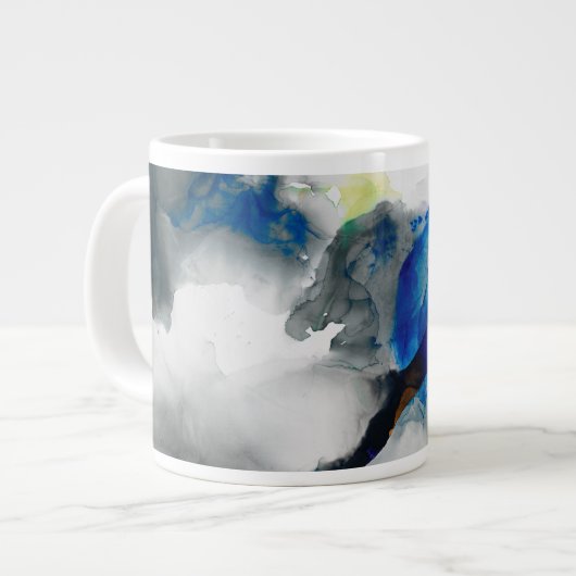 Ephemeral - Blauw & grijs Extra Grote Beker (Voorkant links)