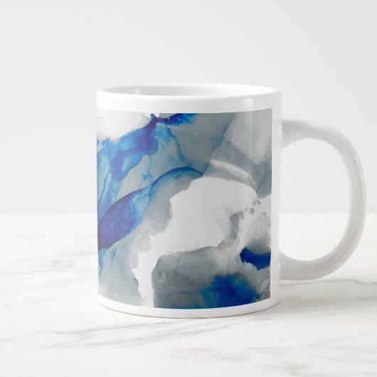 Ephemeral - Blauw & grijs Extra Grote Beker (Rechts)