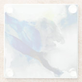 Ephemeral - Blauw & grijs Glazen Onderzetter (Achterkant)