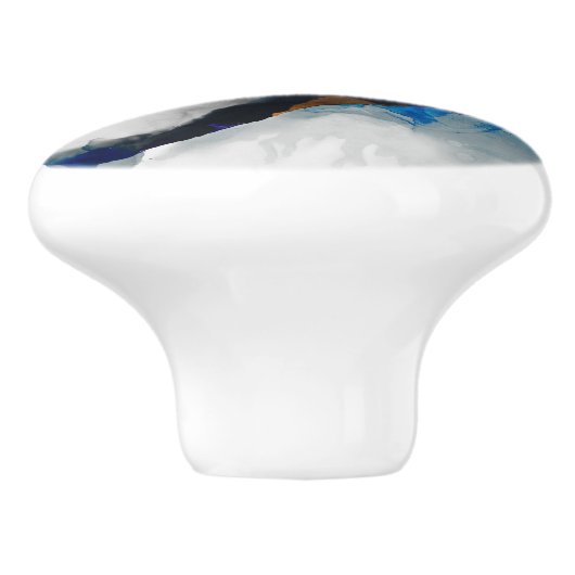 Ephemeral - Blauw & grijs Keramische Knop (Zijkant)