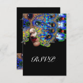 EPHEMERAL Classy Mardi Gras Masquerade Bal Rsvp (Voorkant / Achterkant)
