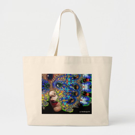 EPHEMERAL Lady met fractaal masker Grote Tote Bag (Voorkant)