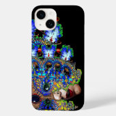 EPHEMERAL Lady met zwart fractaal masker blauw Case-Mate iPhone Case (Achterkant)