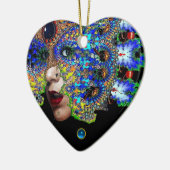 EPHEMERAL , Red Ruby , Blue Sapphire Heart Keramisch Ornament (Links)