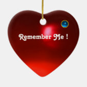 EPHEMERAL , Red Ruby , Blue Sapphire Heart Keramisch Ornament (Achterkant)