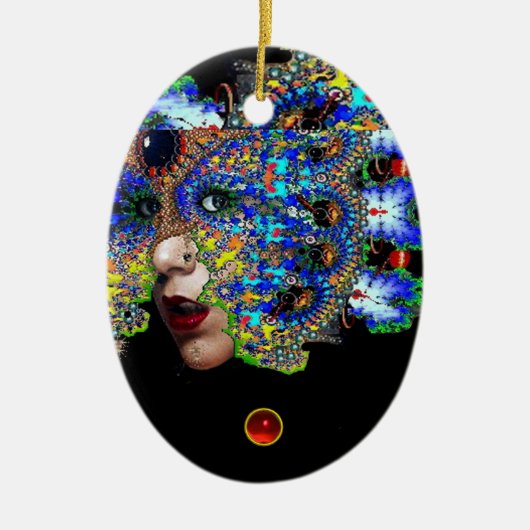 EPHEMERAL , Red Ruby , Blue Sapphire Keramisch Ornament (Voorkant)