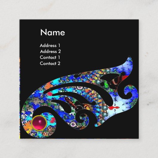 EPHEMERAL RUBY / Schoonheidssalon, Spa, Make-upkun Vierkante Visitekaartje (Voorkant)