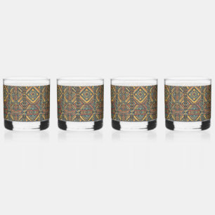 Ephemeral Sky Blue "Eeuwenoude geometrische Elegan Whisky Glas