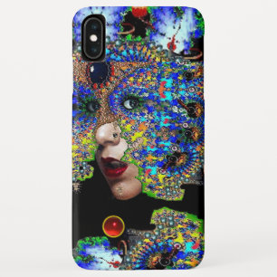 EPHEMERAL/VROUW MET KLORFUL FRACTALE MASKER iPhone XS MAX HOESJE